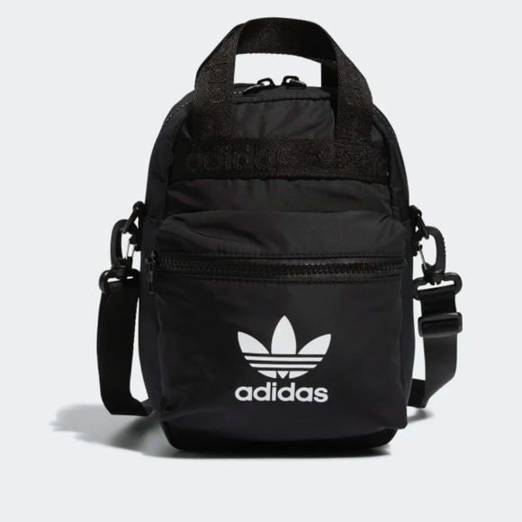 ADIDAS ORIGINALS NWT AUTHENTIC BLACK MICRO CROSSBODY & BACKPACK ALL IN ONE - Picture 3 of 15